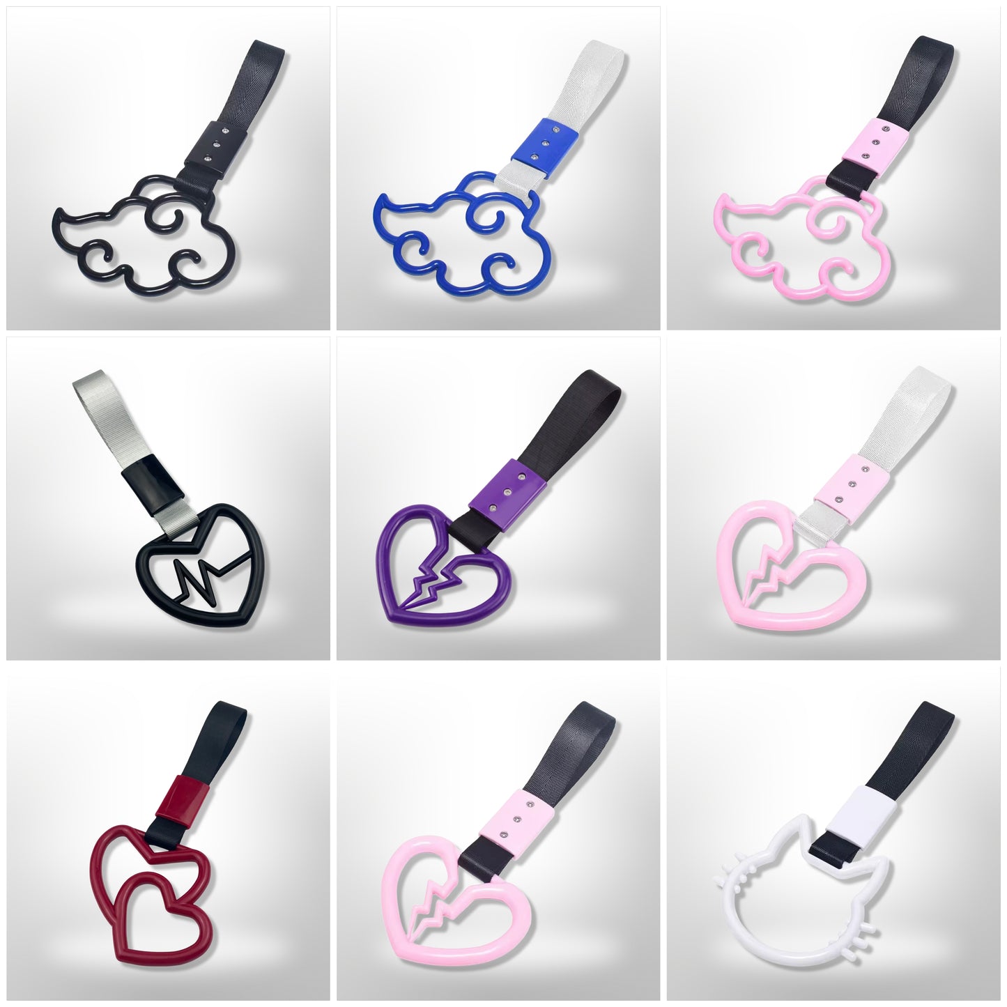 Car Handle / Tsurikawa JDM Style - Black Cloud, Black Strap