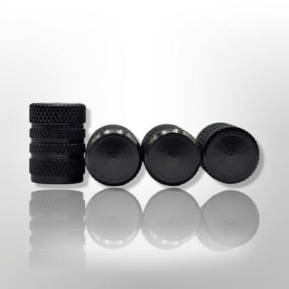 Tire Valve Barrel stem cap W plastic protection - Gray - Aluminum Alloy