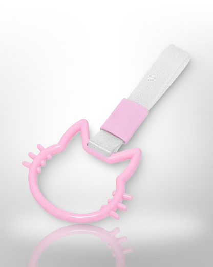 Car Handle / Tsurikawa JDM Style - Pink Cat, White Strap