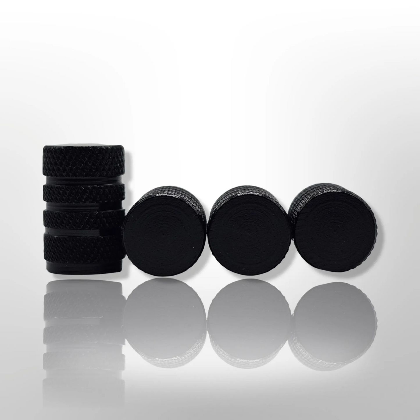 Tire Valve Barrel stem cap - Black - Aluminum Alloy
