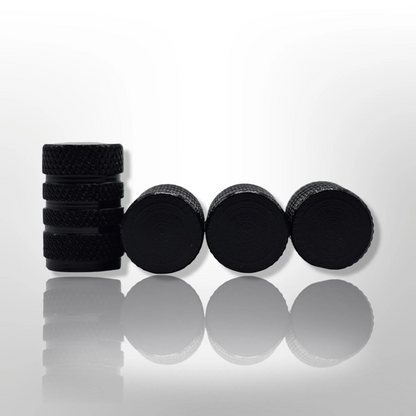Tire Valve Barrel stem cap - Black - Aluminum Alloy