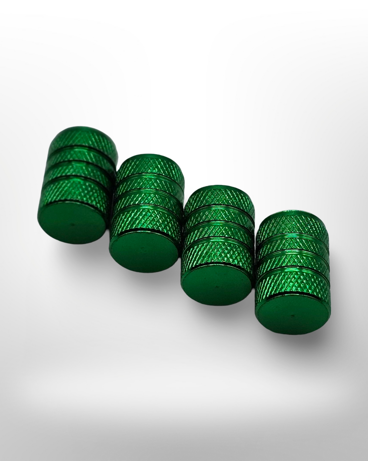 Tire Valve Barrel stem cap W plastic protection - Green - Aluminum Alloy