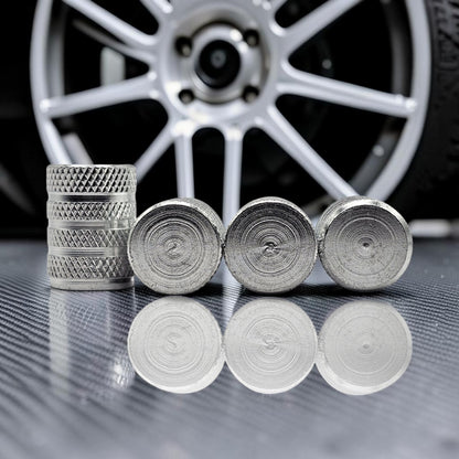 Tire Valve Barrel stem cap W plastic protection - Silver - Aluminum Alloy