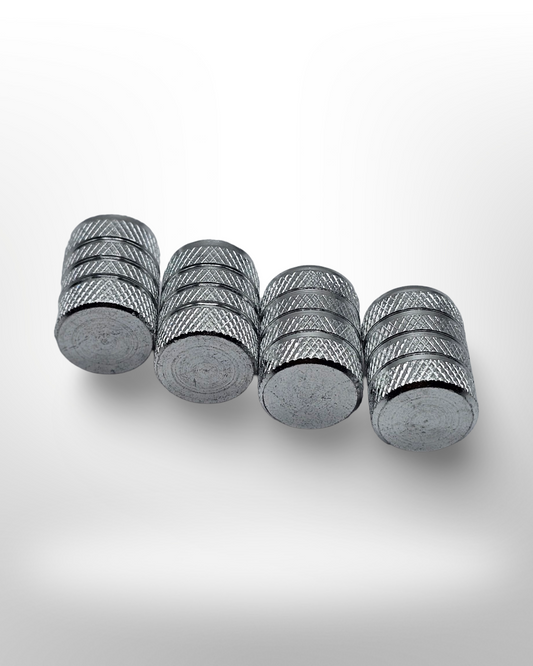 Tire Valve Barrel stem cap W plastic protection - Silver - Aluminum Alloy