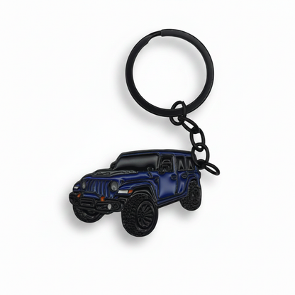 Off-Road  Vehicle / SUV - Metal Keychain - Blue