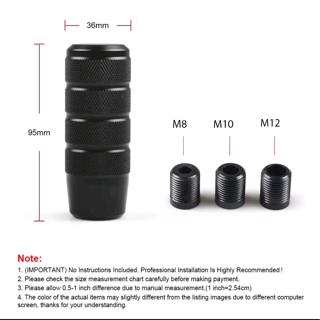 Aluminum Alloy - 9.5cm Shift Knob - Universal - Manual Gear Car