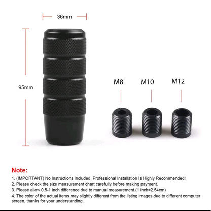 Aluminum Alloy - 9.5cm Shift Knob - Universal - Manual Gear Car