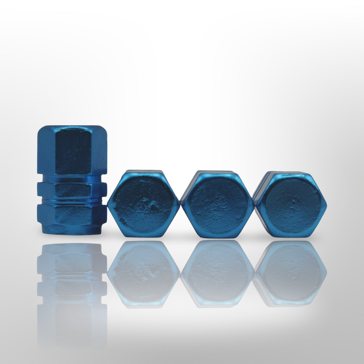 Tire Valve stem cap / 6 sided - Light Blue - Aluminum Alloy Hexagon