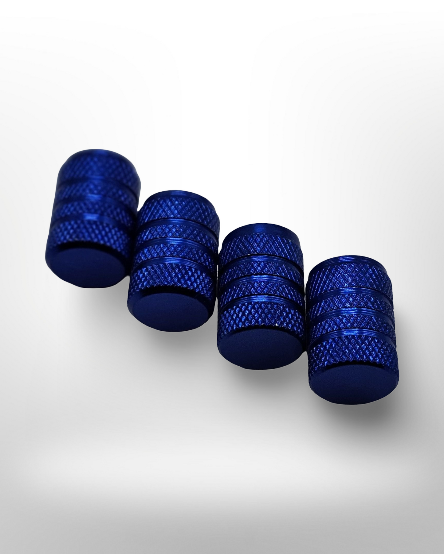 Tire Valve Barrel stem cap W plastic protection - Blue - Aluminum Alloy