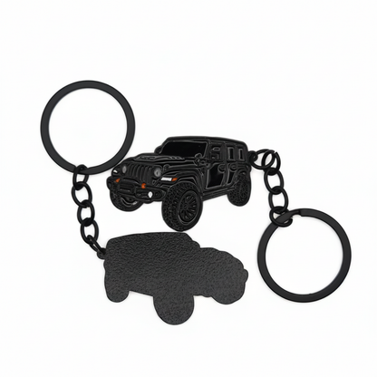 Off-Road  Vehicle / SUV - Metal Keychain - Black