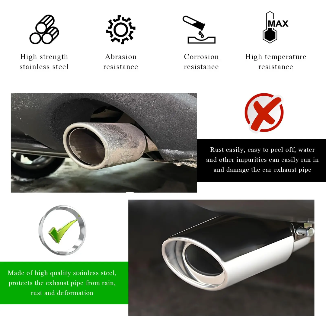 Stainless Steel Exhaust Tip -Straight -  Universal