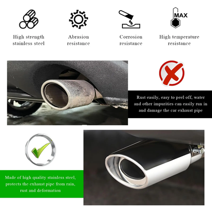 Stainless Steel Exhaust Tip -Straight -  Universal