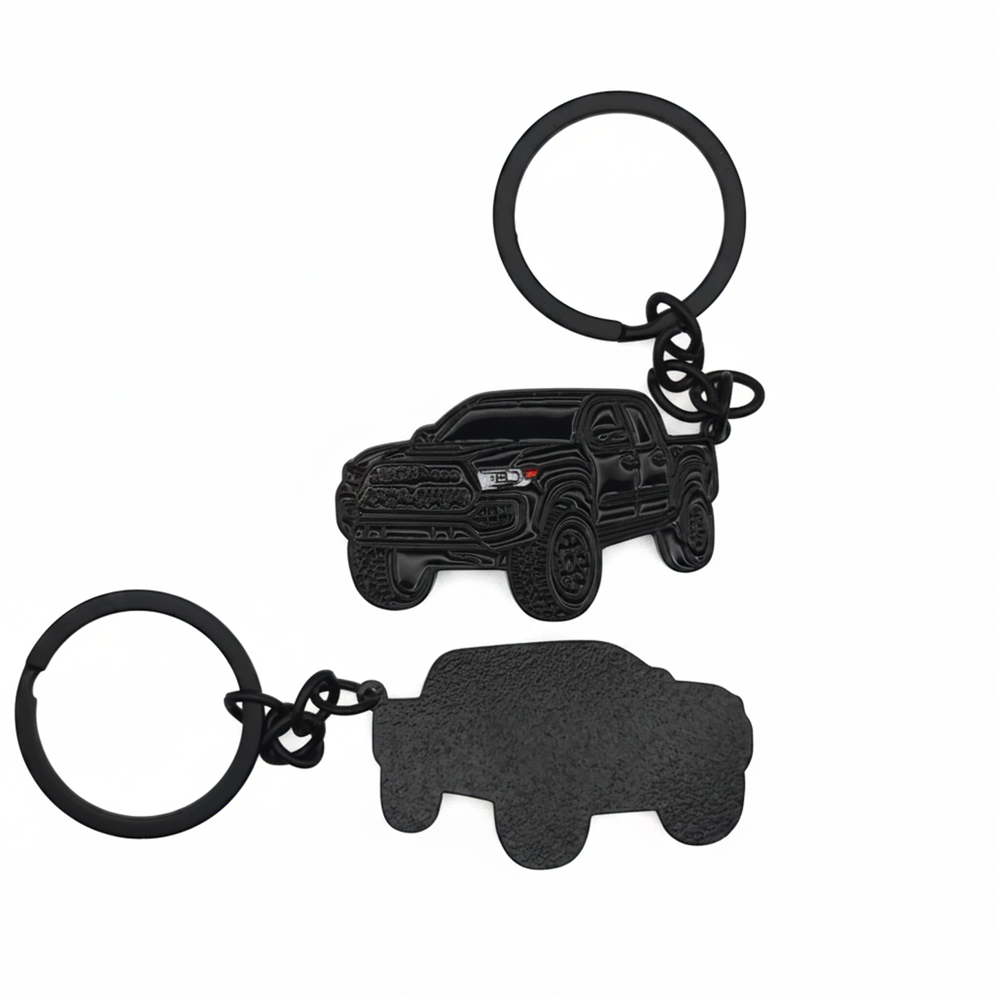 Off Road Truck - Metal Keychain - Black