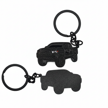 Off Road Truck - Metal Keychain - Black