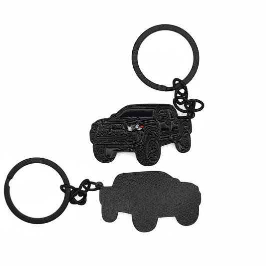 Off Road Truck - Metal Keychain - Black