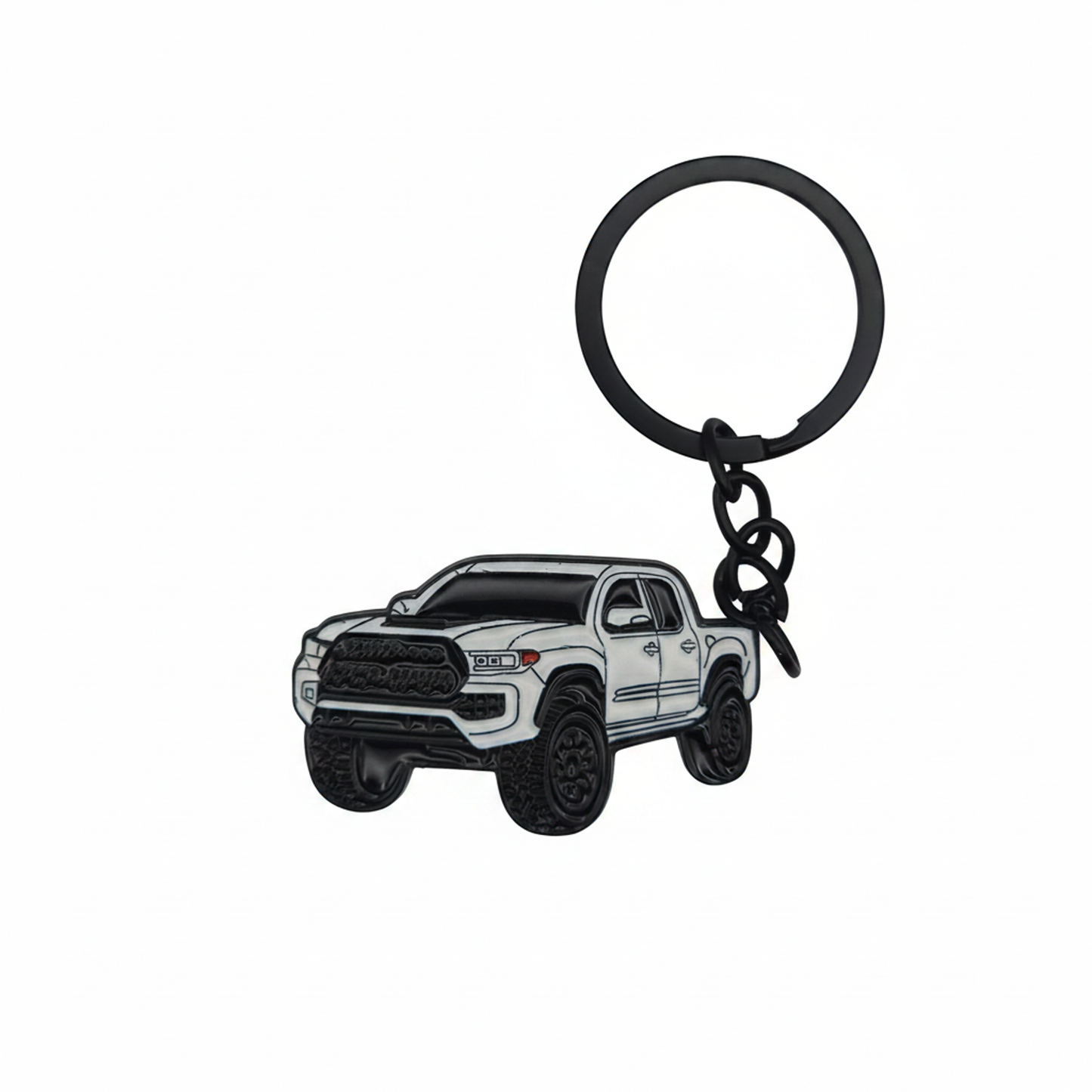 Off Road Truck - Metal Keychain - White