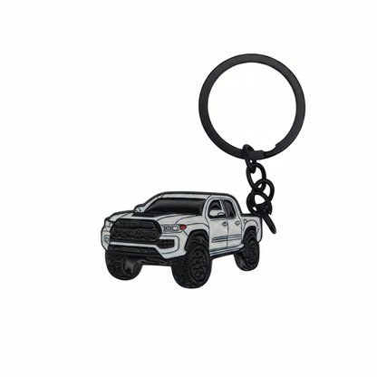 Off Road Truck - Metal Keychain - White