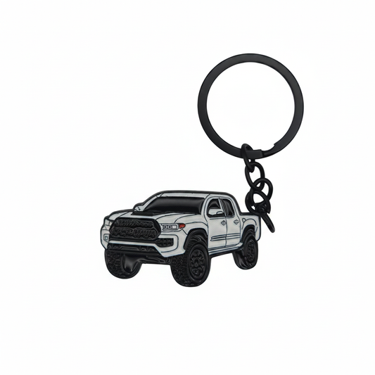 Off Road Truck - Metal Keychain - White
