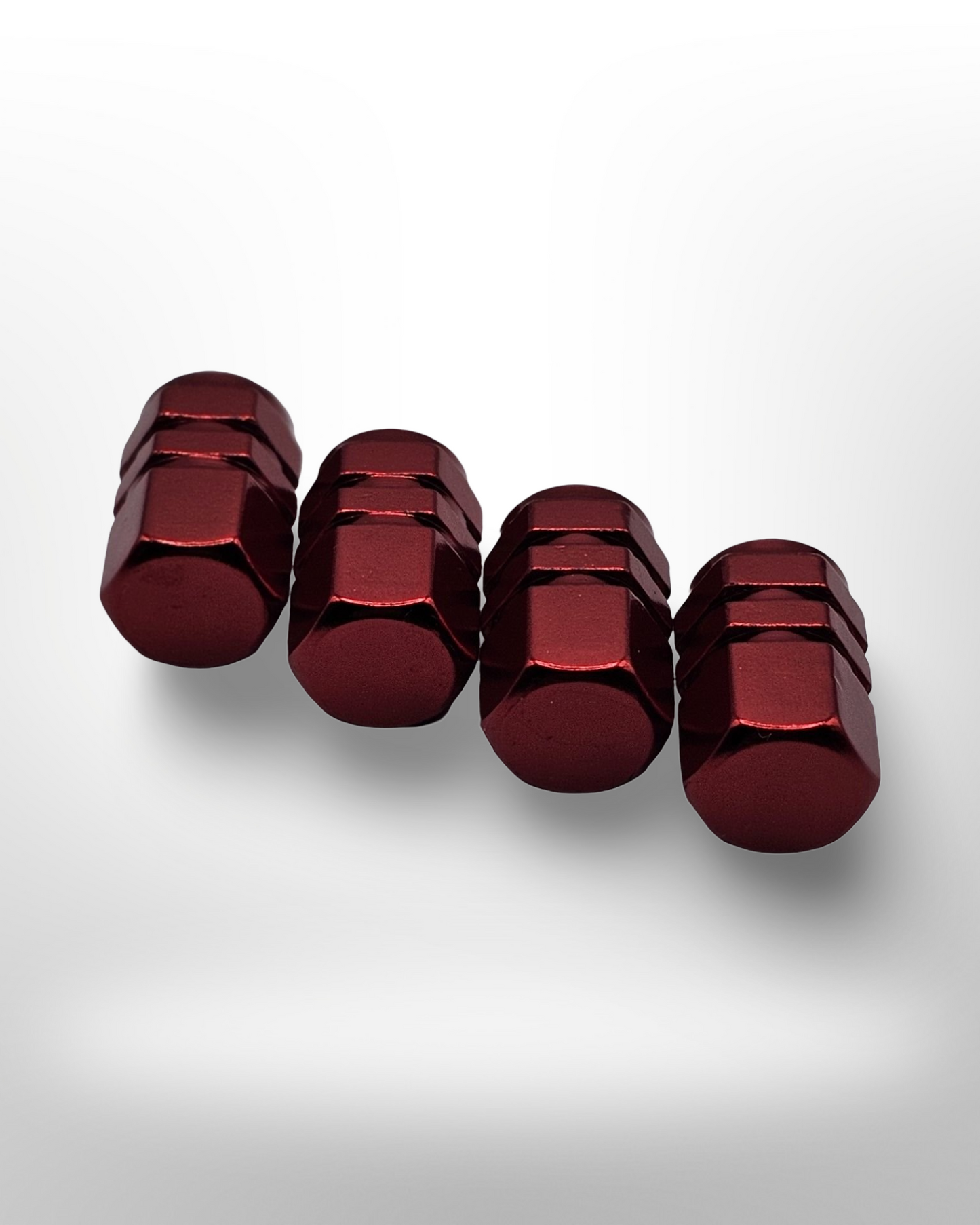 Tire Valve stem cap / 6 sided - Red - Aluminum Alloy Hexagon