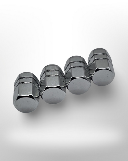 Tire Valve stem cap / 6 sided - Silver - Aluminum Alloy Hexagon