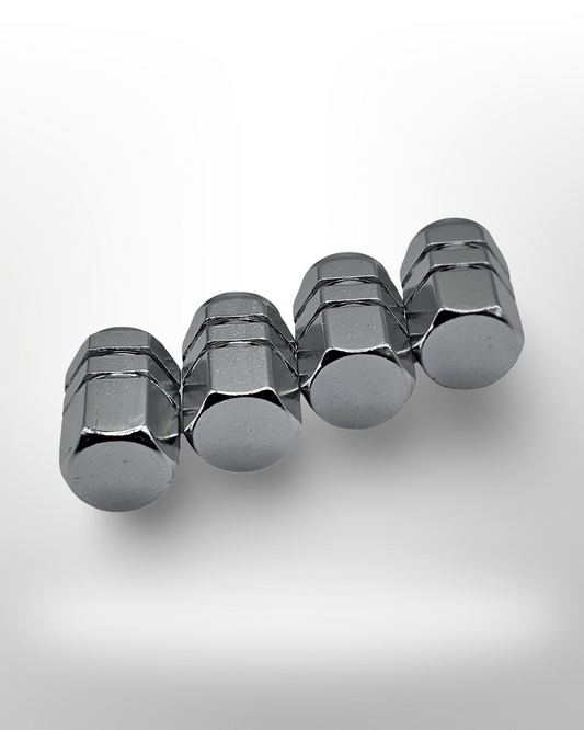 Tire Valve stem cap / 6 sided - Silver - Aluminum Alloy Hexagon