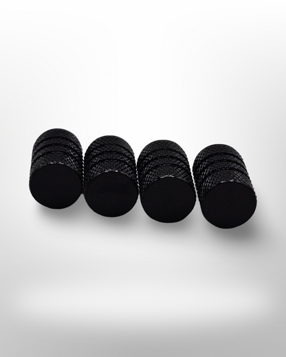 Tire Valve Barrel stem cap - Black - Aluminum Alloy