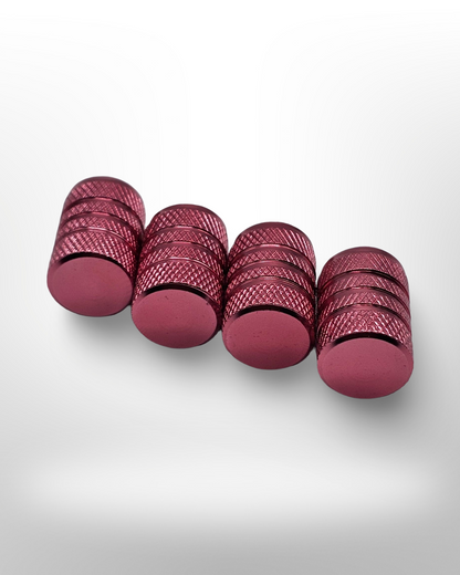 Tire Valve Barrel stem cap W plastic protection - Pink - Aluminum Alloy