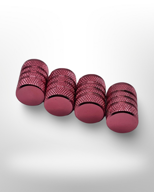 Tire Valve Barrel stem cap W plastic protection - Pink - Aluminum Alloy