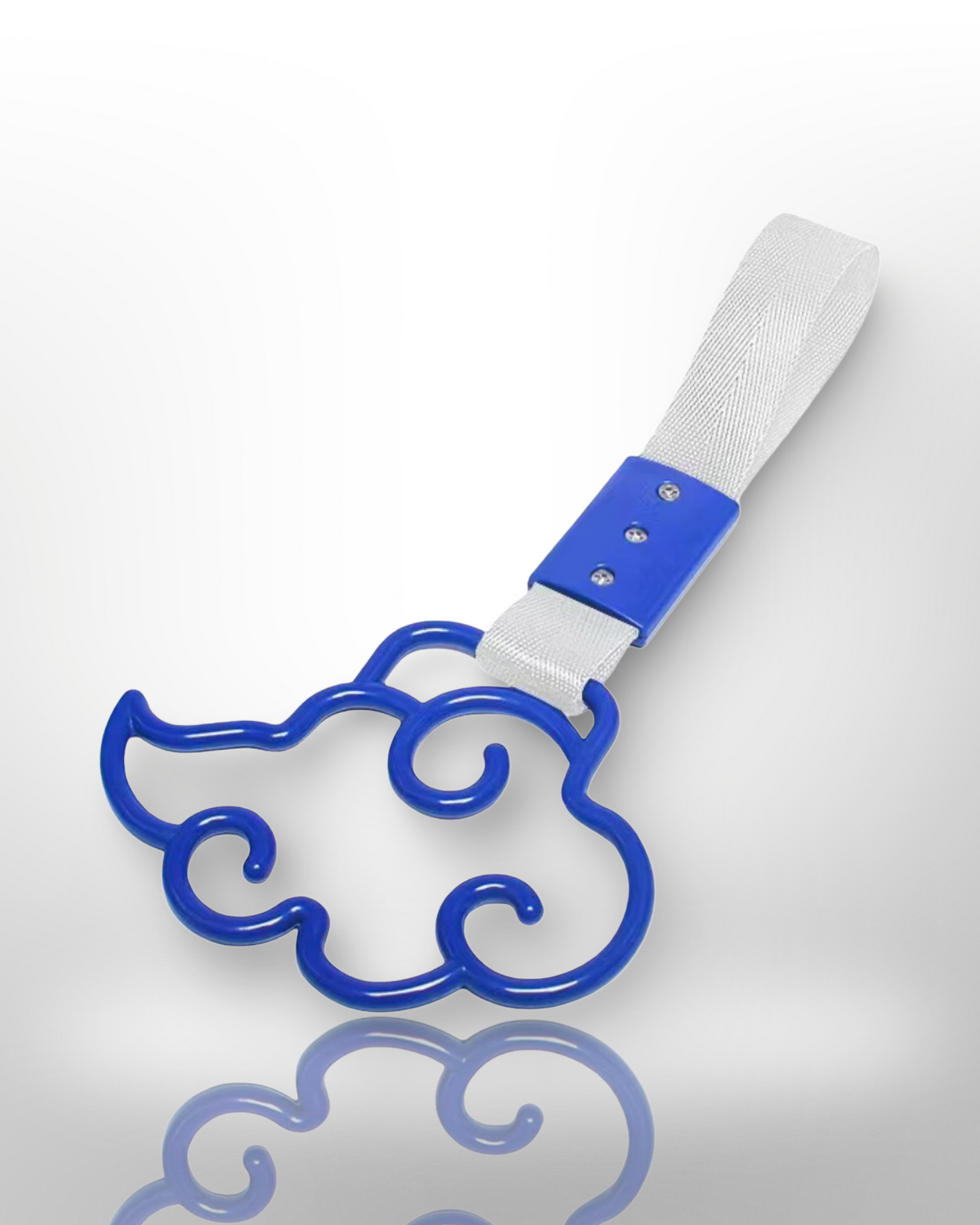 Car Handle / Tsurikawa JDM Style - Blue Cloud, White Strap